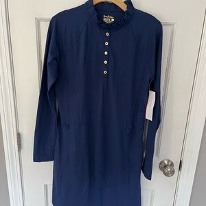 NWT Women’s Lilly Pulitzer Long-Sleeve Luxletic Navy Dress Sz L